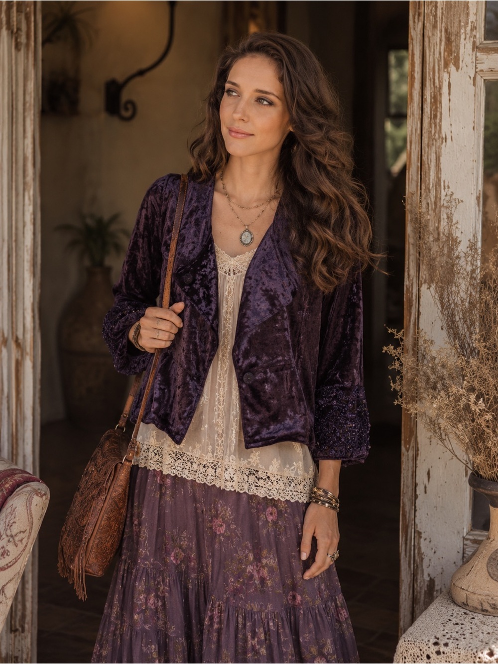 Soft Surroundings Valentina Velvet Jacket 29660 S